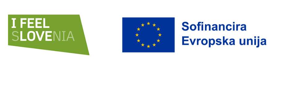 Logotipa I feel Slovenia ter Sofinancira Evropska unija za projekt v okviru evropske kohezijske politike v Sloveniji med letoma 2021 in 2027.