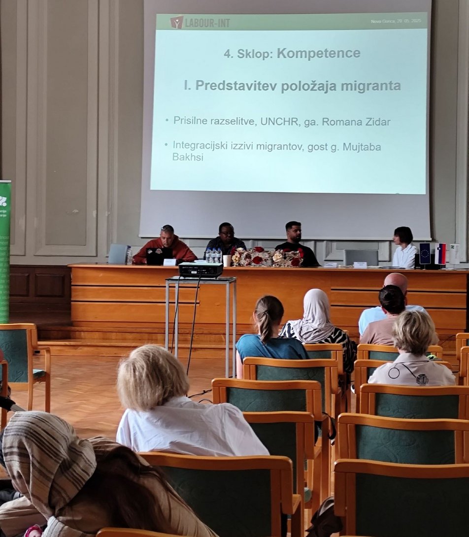 Utrinek z enega od dogodkov za spodbujanje vključevanja migrantov na trg dela, v okviru projekta LabourInt III, maj-junij 2025