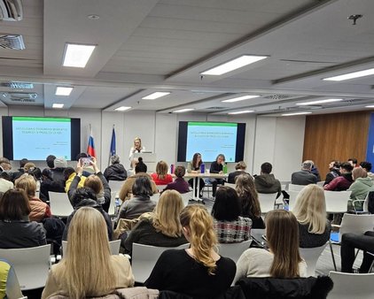 Udeleženci prvega v nizu dogodkov Integracija migrantov na trg dela, v okviru projekta Labour Int III, Ljubljana, 6. 2. 2025