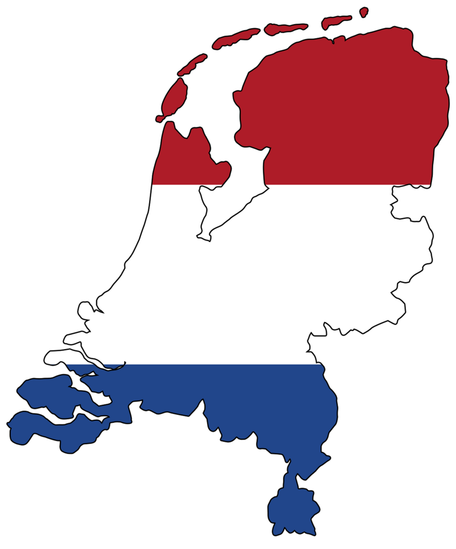 Nizozemska zastava v obliki zemljevida države