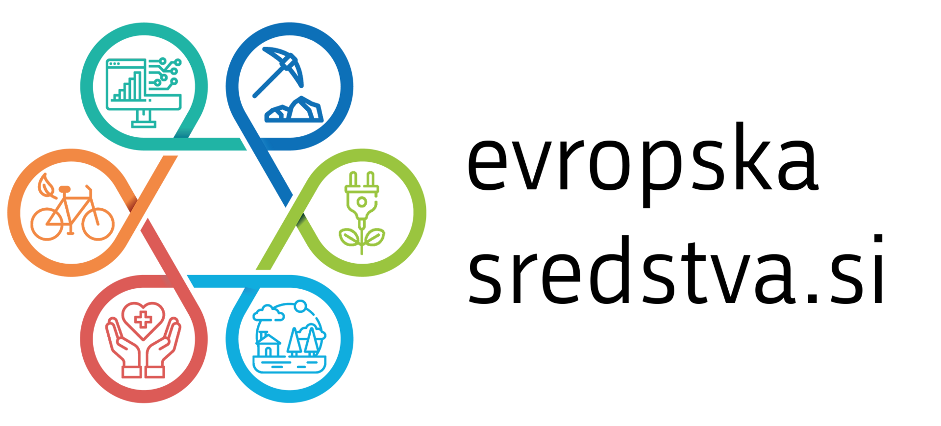 Logotip evropskih sredstev v Sloveniji za obdobje 2021 do 2027