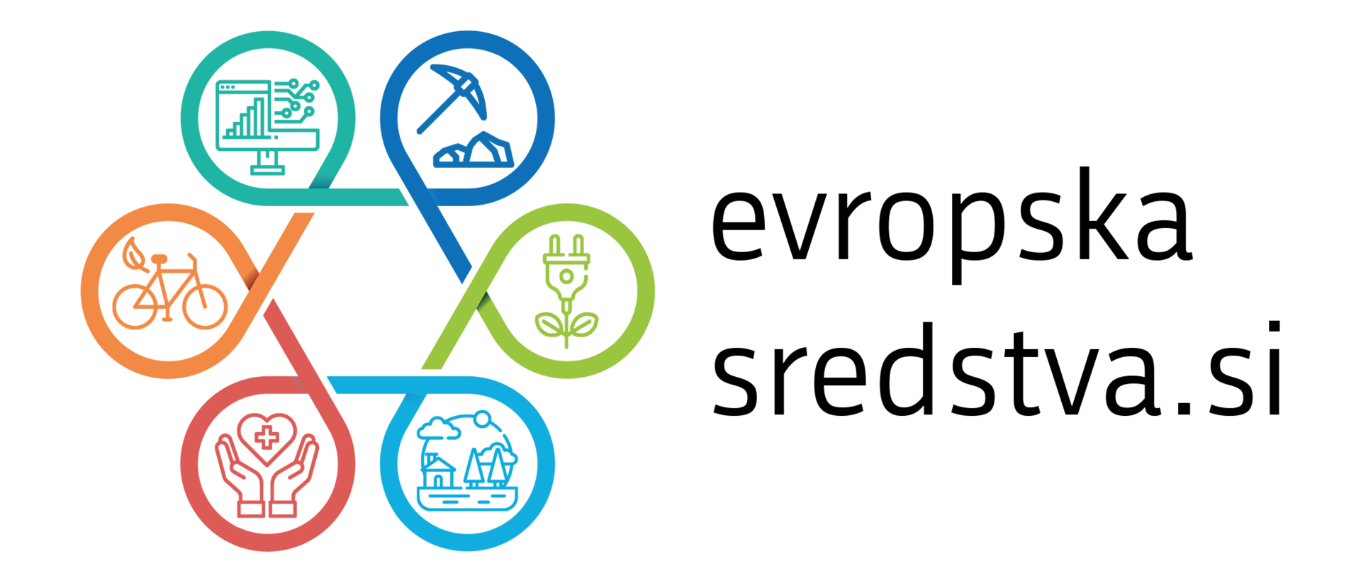 Logotip evropskih sredstev v Sloveniji za obdobje 2021 do 2027
