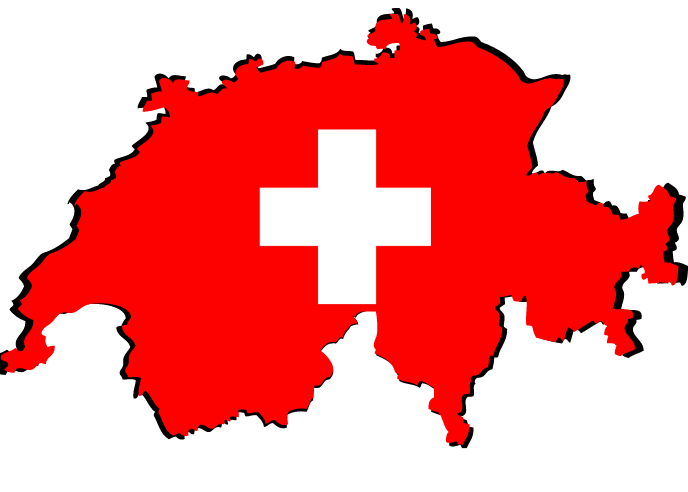 Švicarska zastava v obliki zemljevida države
