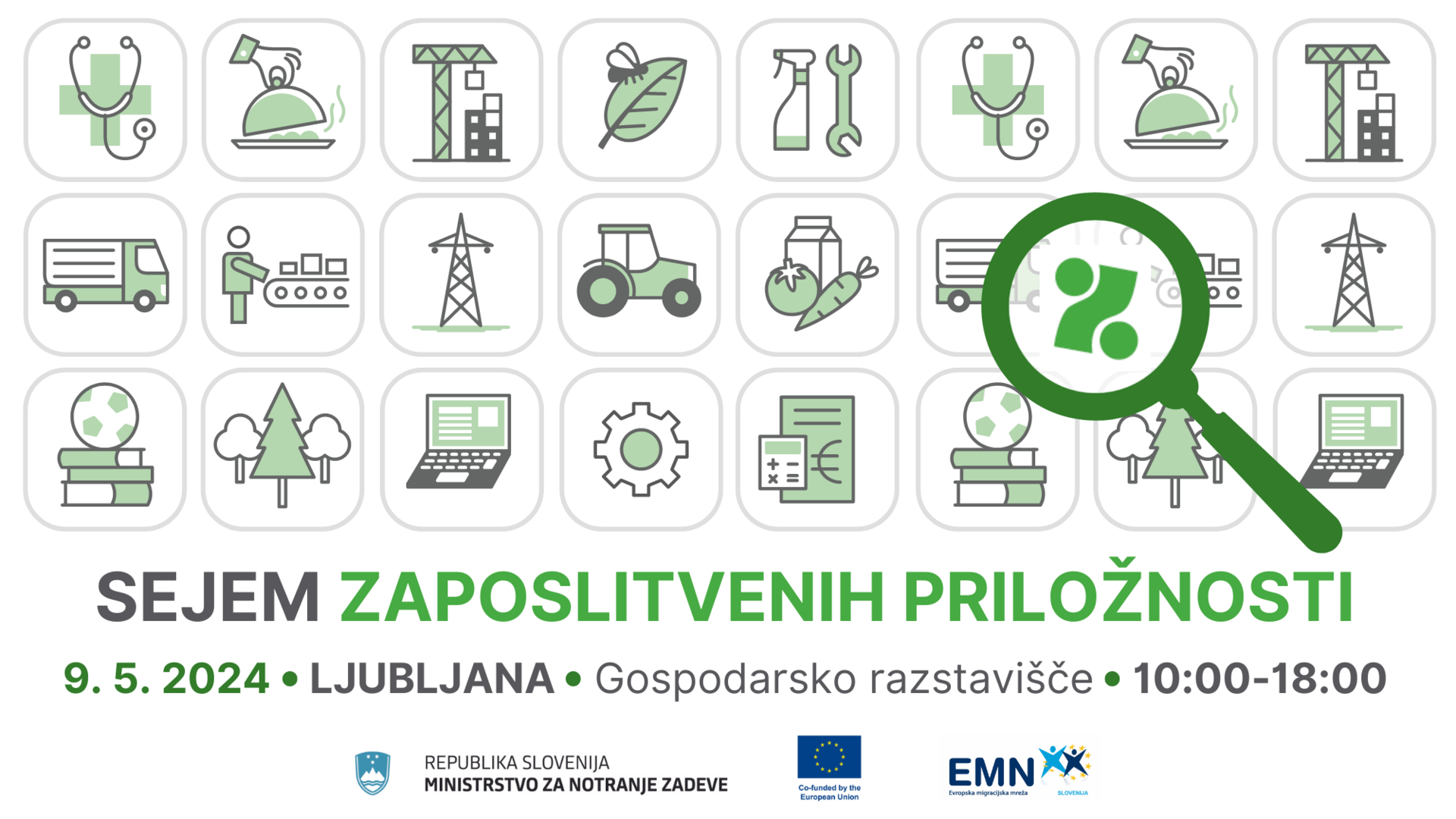 Sejem zaposlitvenih priložnosti, 9. maja 2024, Ljubljana, Gospodarsko razstavišče, od 10. do 18. ure