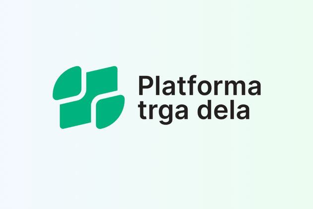 Dekorativna slika z logotipom Platforme trga dela