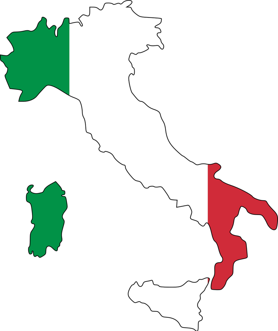 Italijanska zastava v obliki zemljevida države
