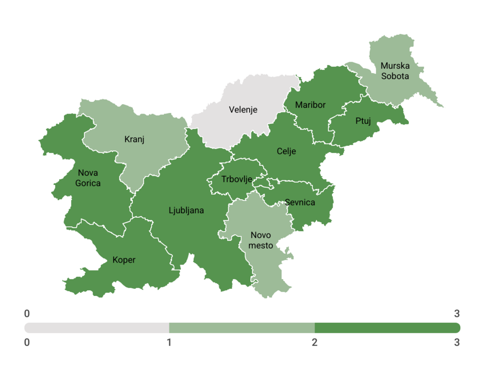 Raziskava Napovednik zaposlovanja, pomlad 2025: napovedane stopnje rasti zaposlenosti po območnih službah Zavoda