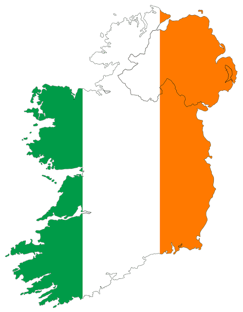 Irska zastava v obliki zemljevida države