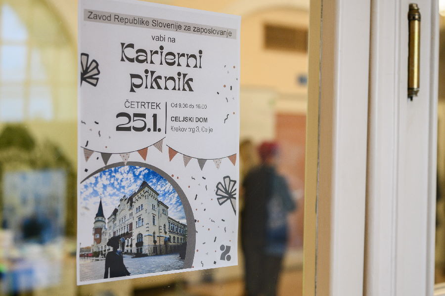 Plakat dogodka: Karierni piknik, Celjski dom, Celje, 25. januarja 2024, v organizaciji Območne službe Celje, zavod za zaposlovanje