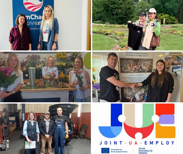 Dan z dvojnikom pri petih izmed sodelujočih delodajalcev, v okviru projekta EU JOINT-UA-EMPLOY, v organizaciji Zavoda RS za zaposlovanje, v sodelovanju z Obrtno-podjetniško zbornico Slovenije, junija 2026 po vsej Sloveniji.