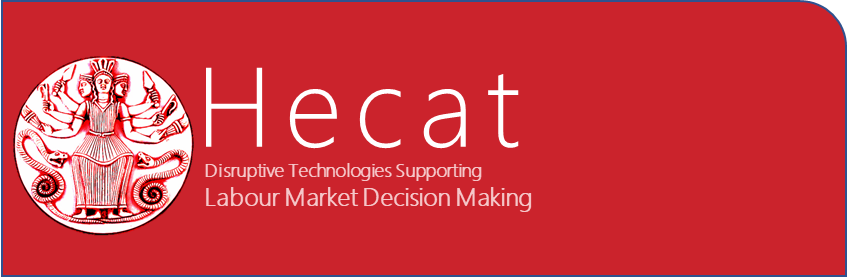 Logotip projekta HECAT Logotip projekta HECAT - Napredne tehnologije v podporo odločanju na trgu dela